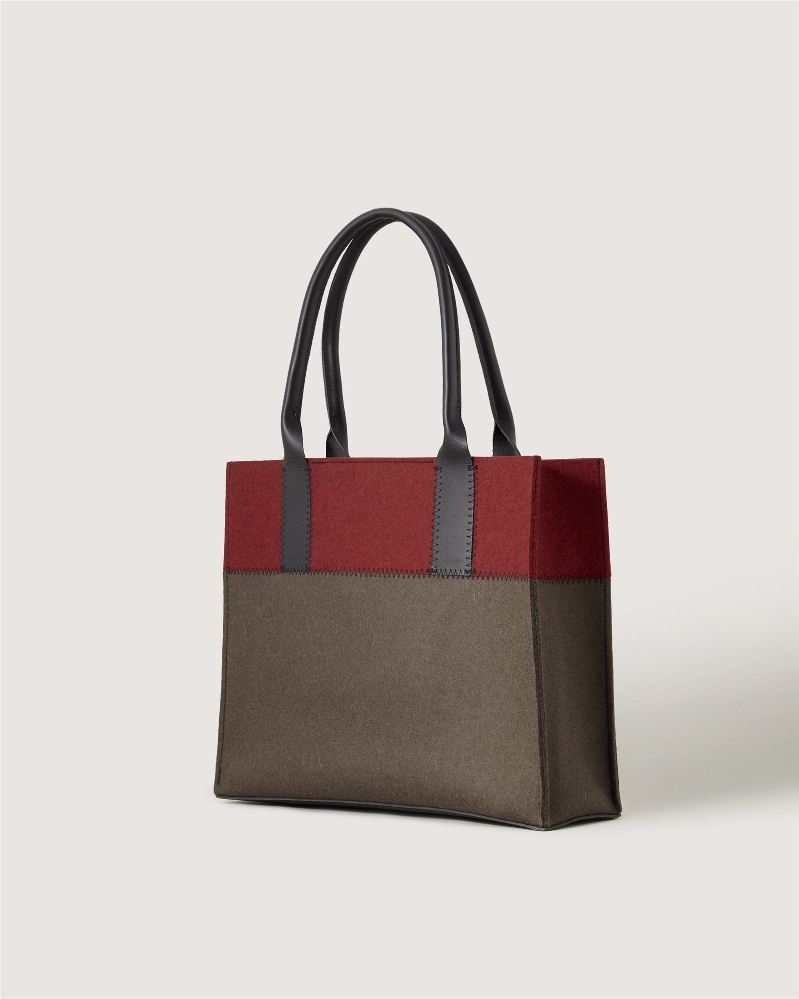 Jaunt Merino Wool Midi Tote | Tobacco x Cherry