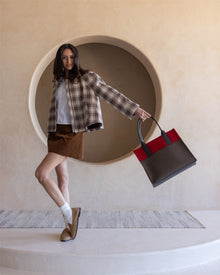 Jaunt Merino Wool Midi Tote | Tobacco / Cherry