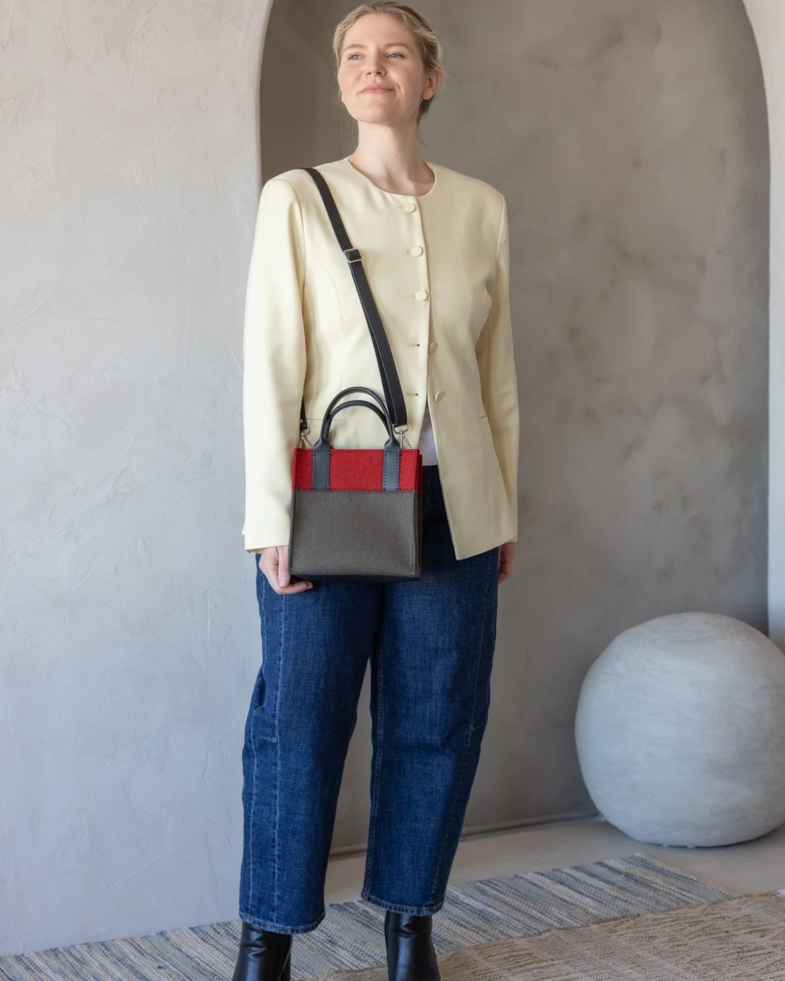 Jaunt Merino Wool Crossbody | Tobacco x Cherry