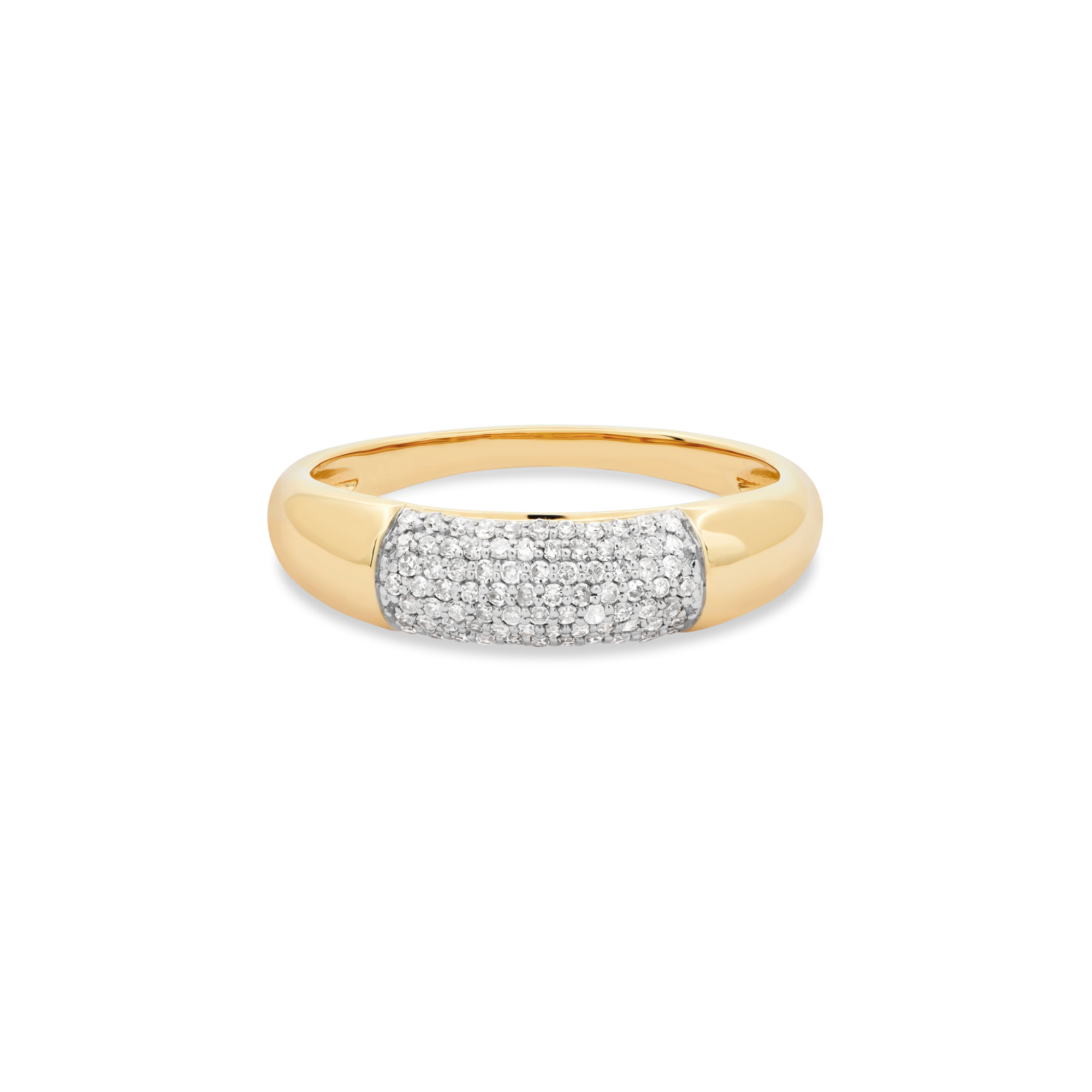 Glamorous Diamond Bombe Ring | 10K Yellow Gold