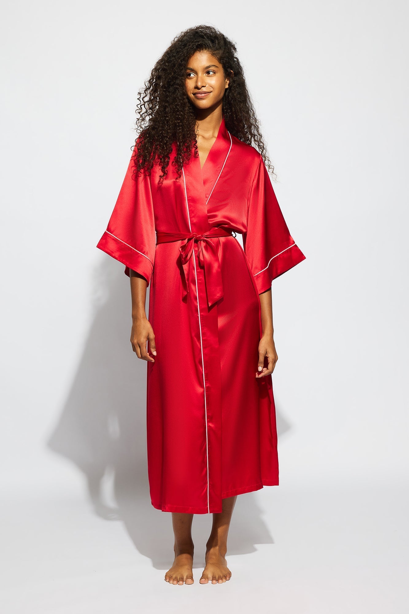 Valentina Robe | Chilli Red With Candy Pink