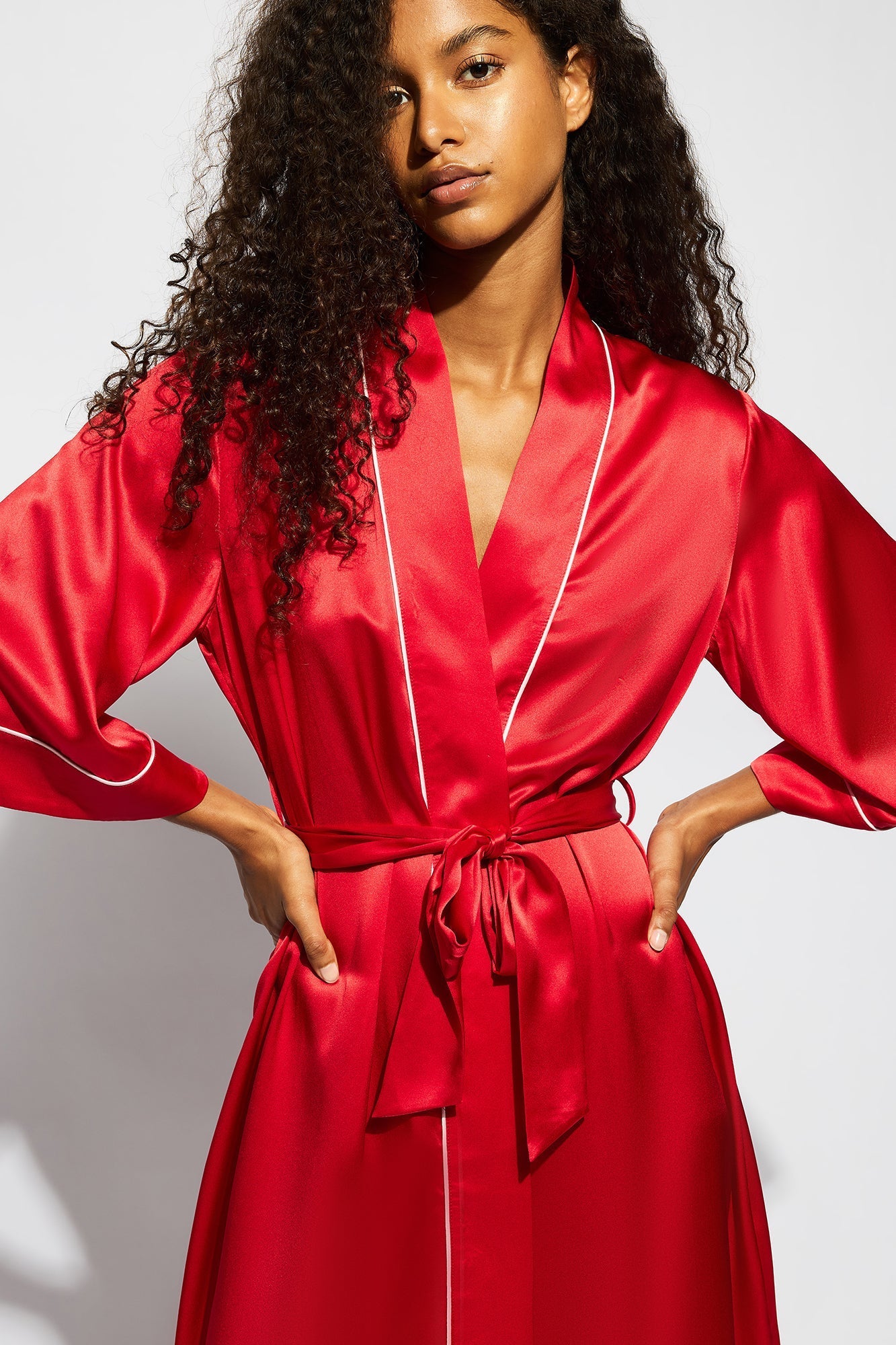 Valentina Robe | Chilli Red With Candy Pink