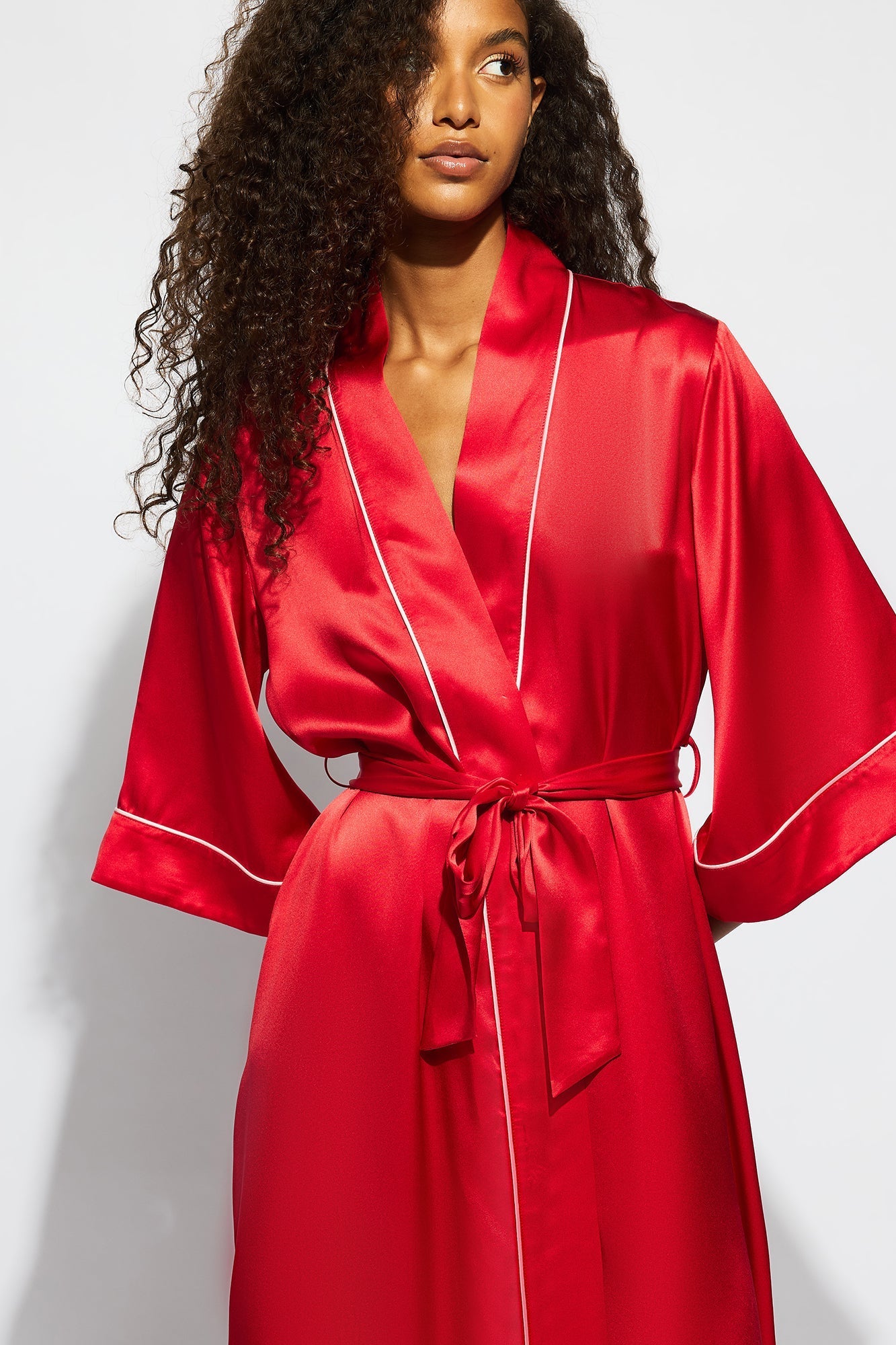 Valentina Robe | Chilli Red With Candy Pink