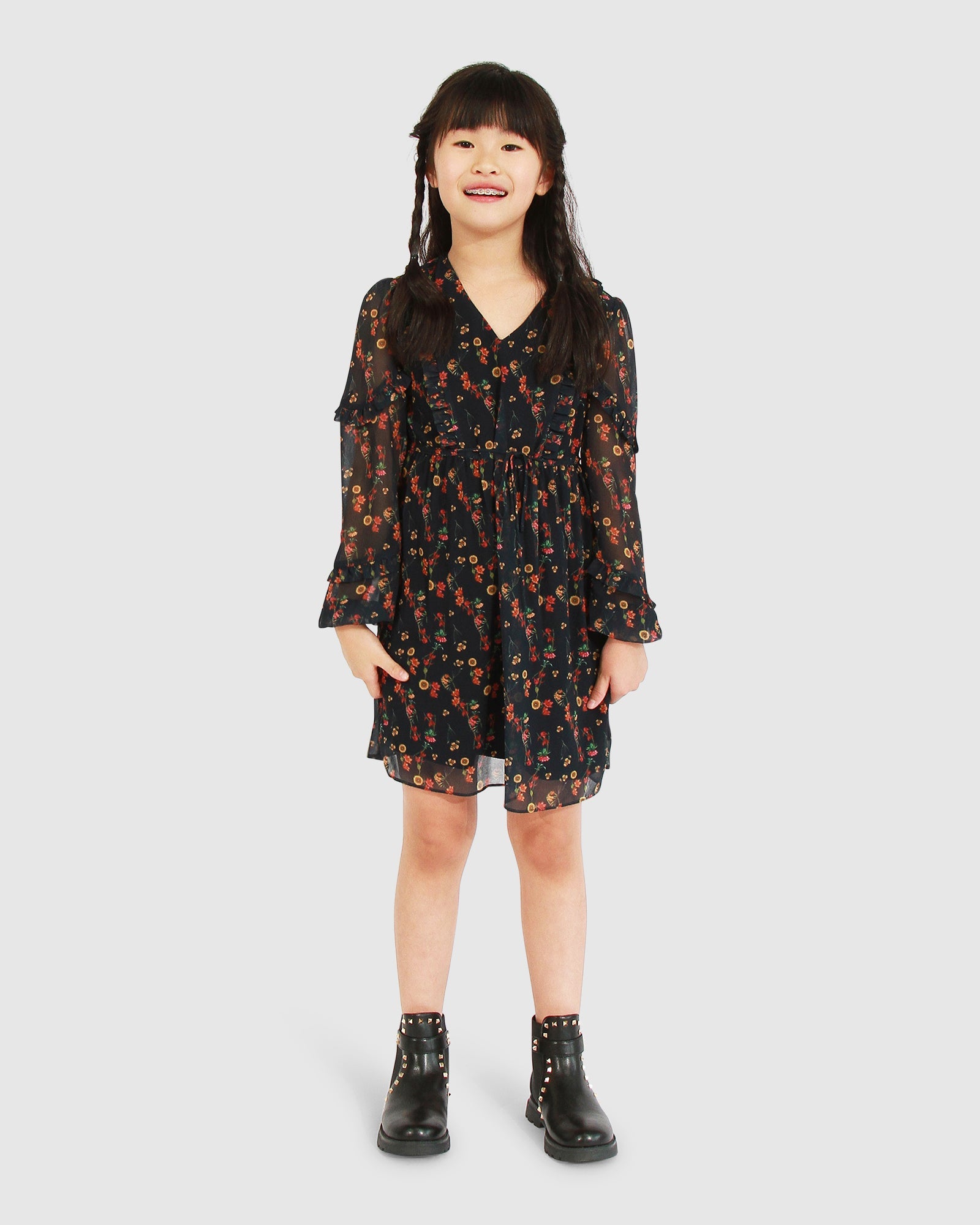 Kids | Girls Like You Floral Dress | Navy