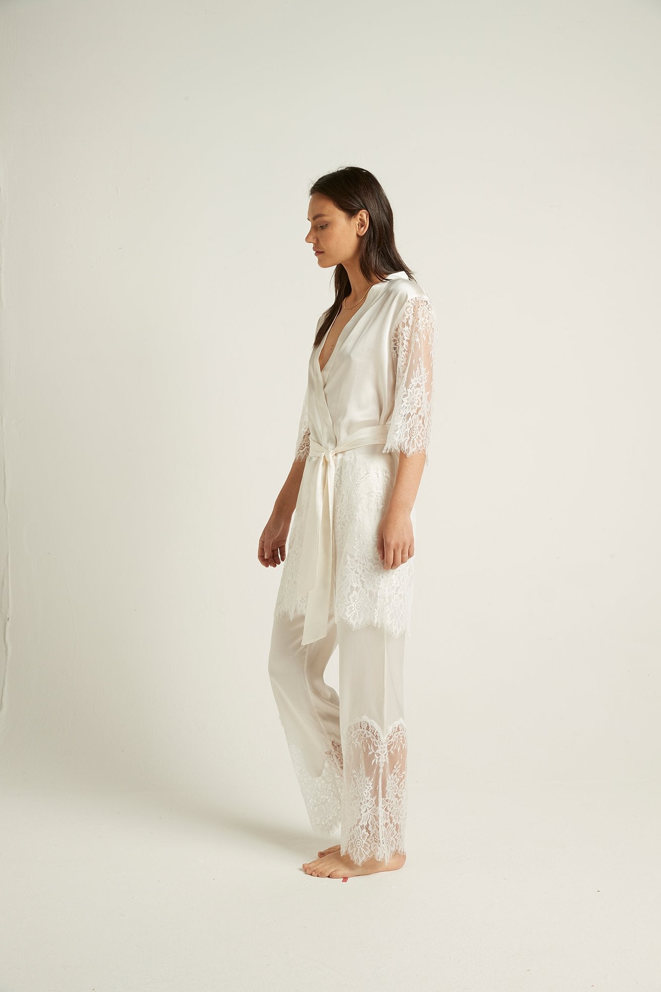Blaise Silk Robe | Ivory