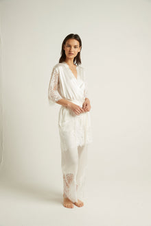 Blaise Silk Robe | Ivory