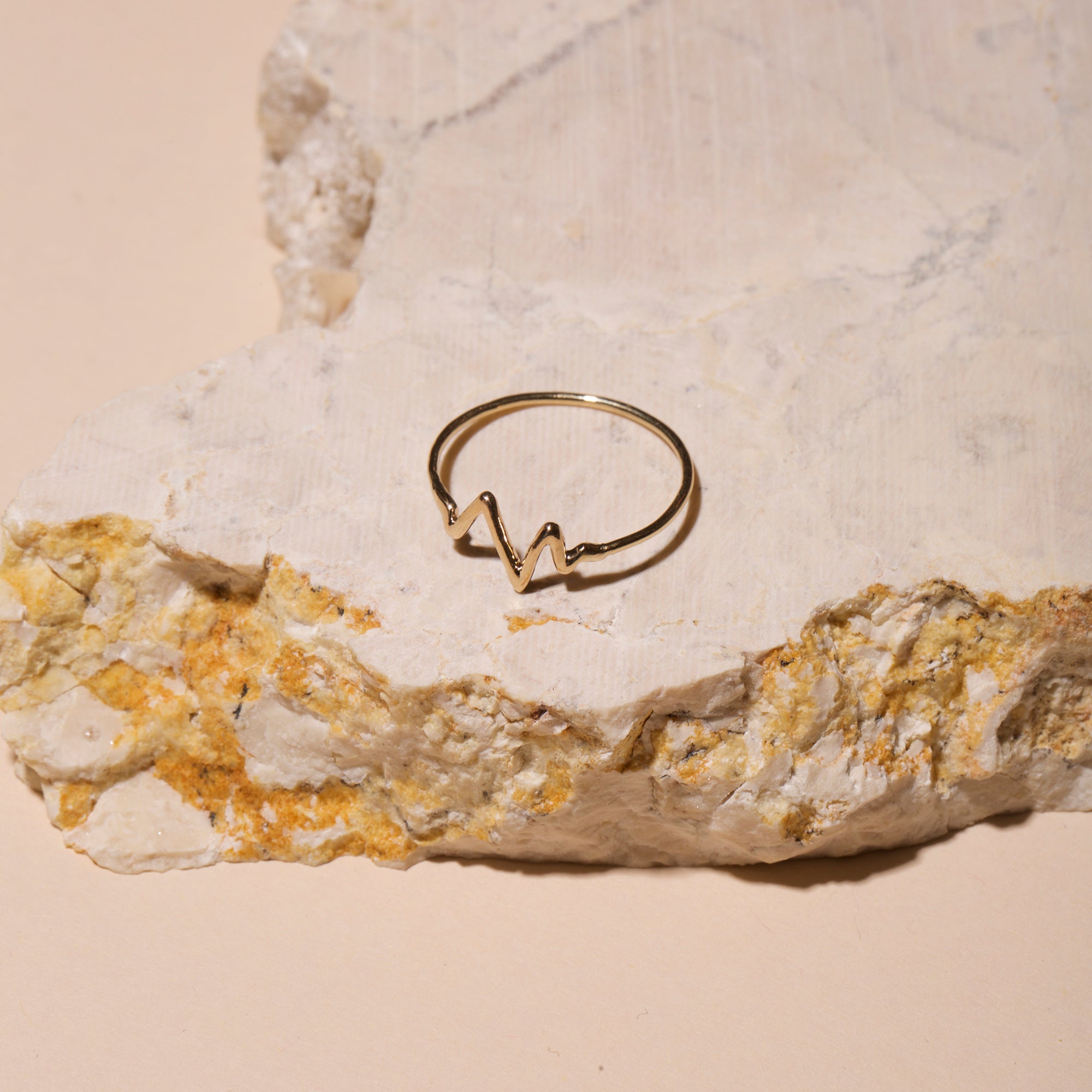 Gold Heartbeat Ring