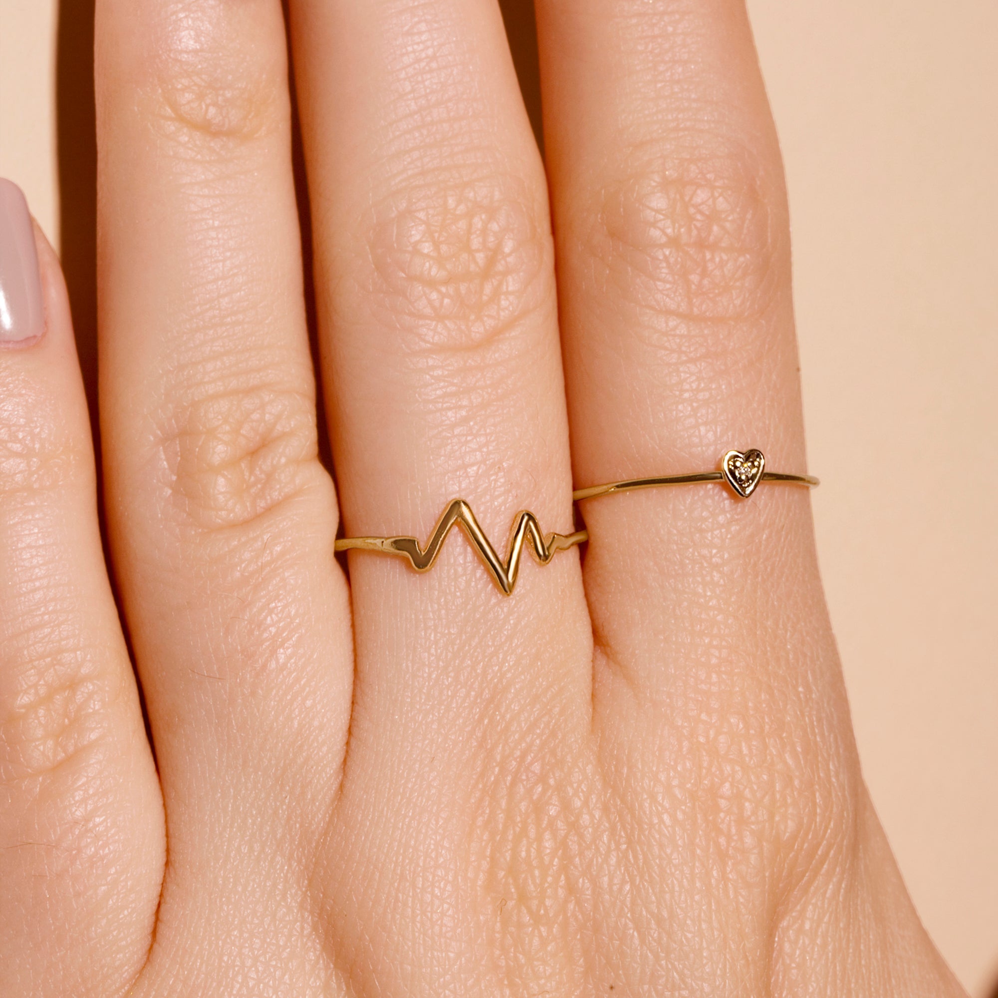 Gold Heartbeat Ring | 10k Solid Gold