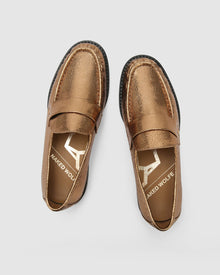 Womens | Goldie Leather Loafer | Gold Foil