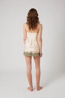 Silk Shorts with Lace | Dawn/Sage