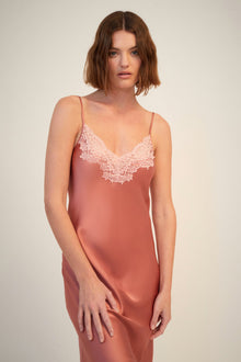 Silk Slip with Lace | Mauve Glow