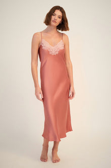 Silk Slip with Lace | Mauve Glow