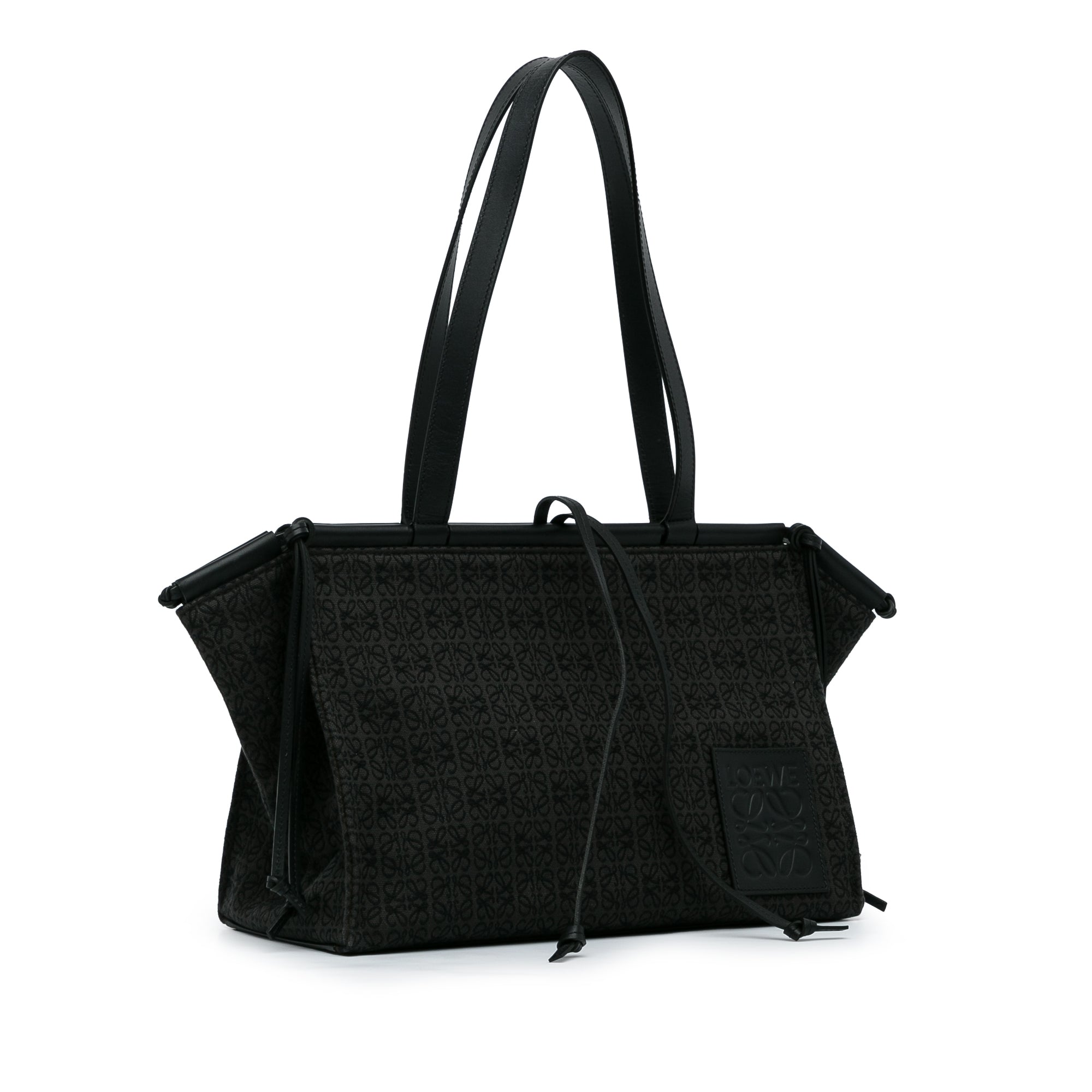 Loewe Pre-Owned Anagram Canvas Cushion Tote Bag | Women | Black