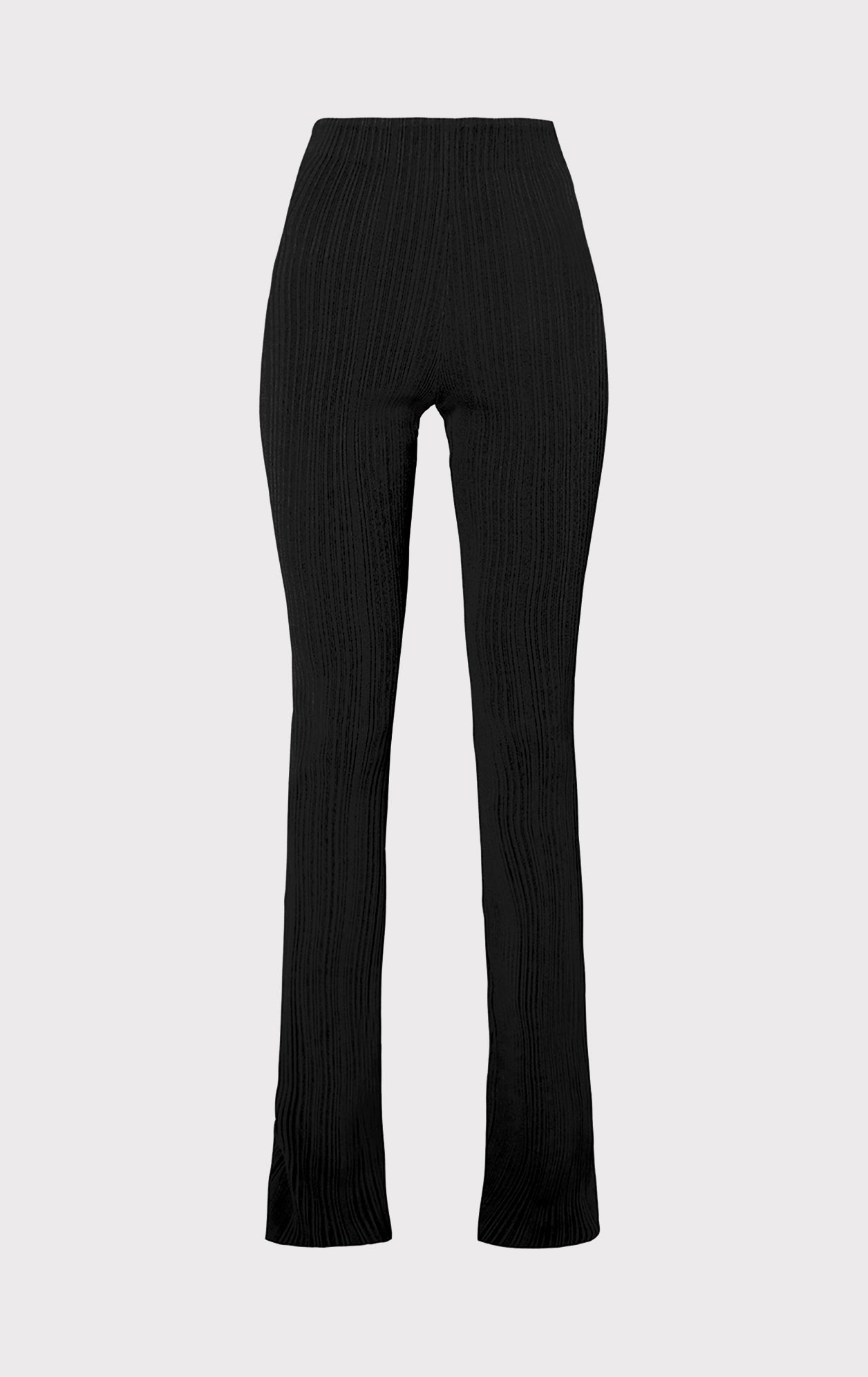 Variegated Rib Pants | Black