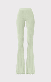 Ribbed Pants With Ruffled Hem | Laurel