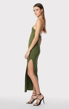 Variegated Rib Strappy Gown | Olive