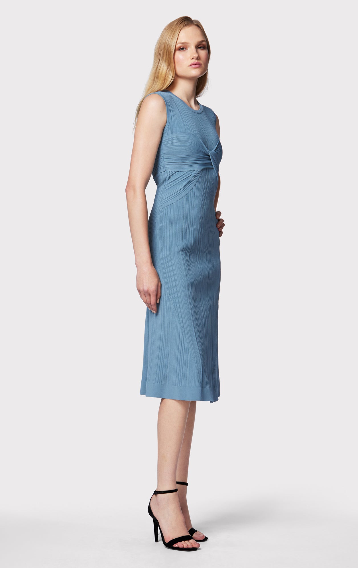 Variegated Rib Draped Midi Dress | Abalone