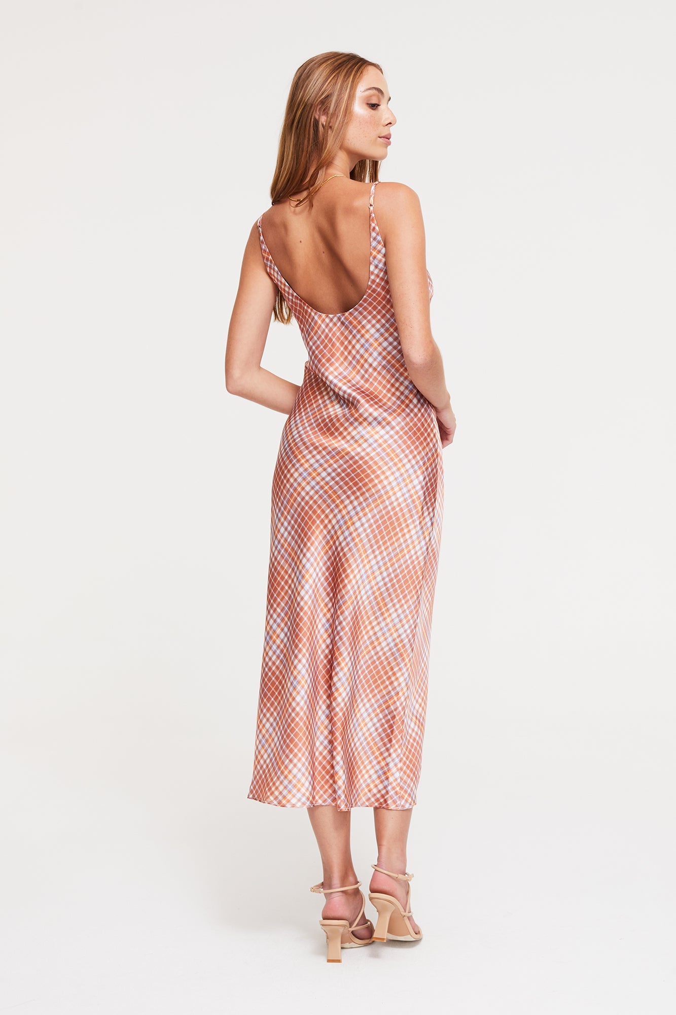 GINIA Remi Slip Dress in Prism Check