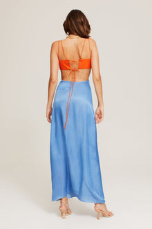 GINIA Bridget Maxi Dress  in Persimmon/Malibu Blue