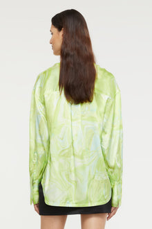 Gaia Shirt | Lime Swirl Print