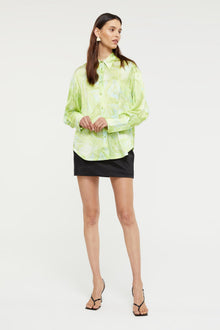 Gaia Shirt | Lime Swirl Print