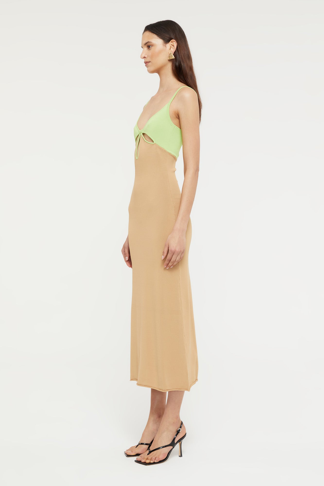 Venice Keyhole Dress | Sand/Pistachio
