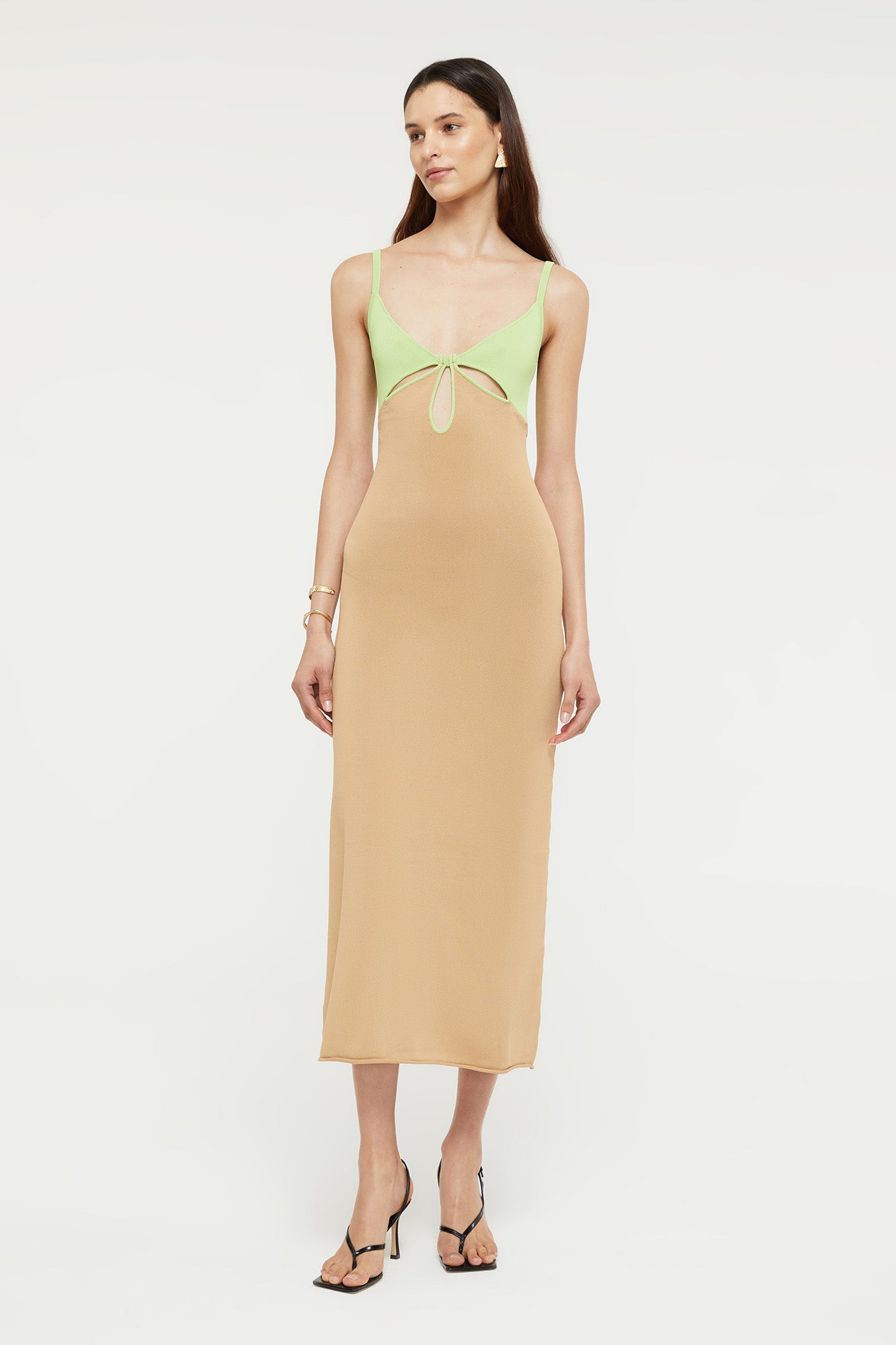 Venice Keyhole Dress | Sand/Pistachio