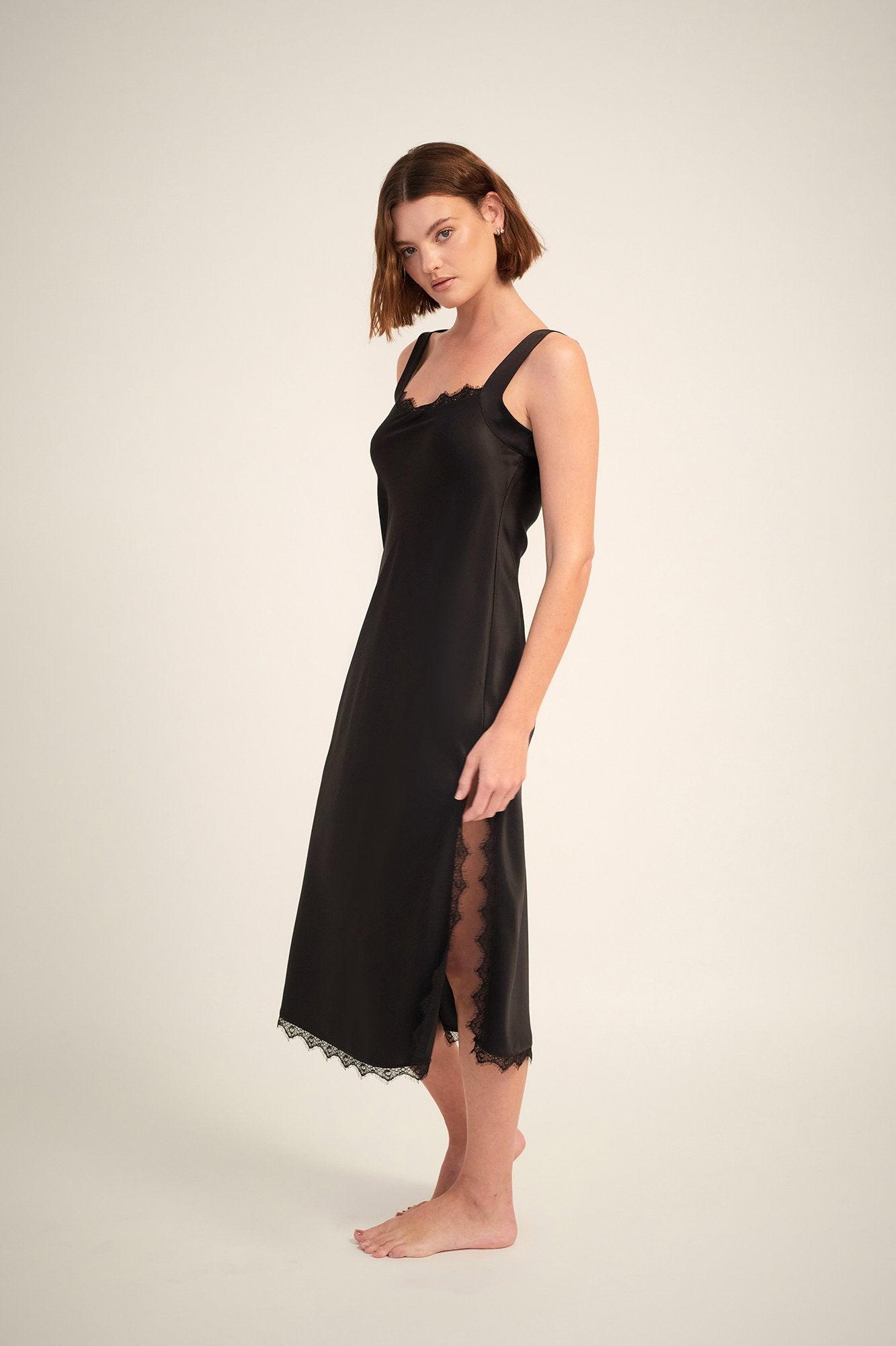 Aurora Silk Slip | Black
