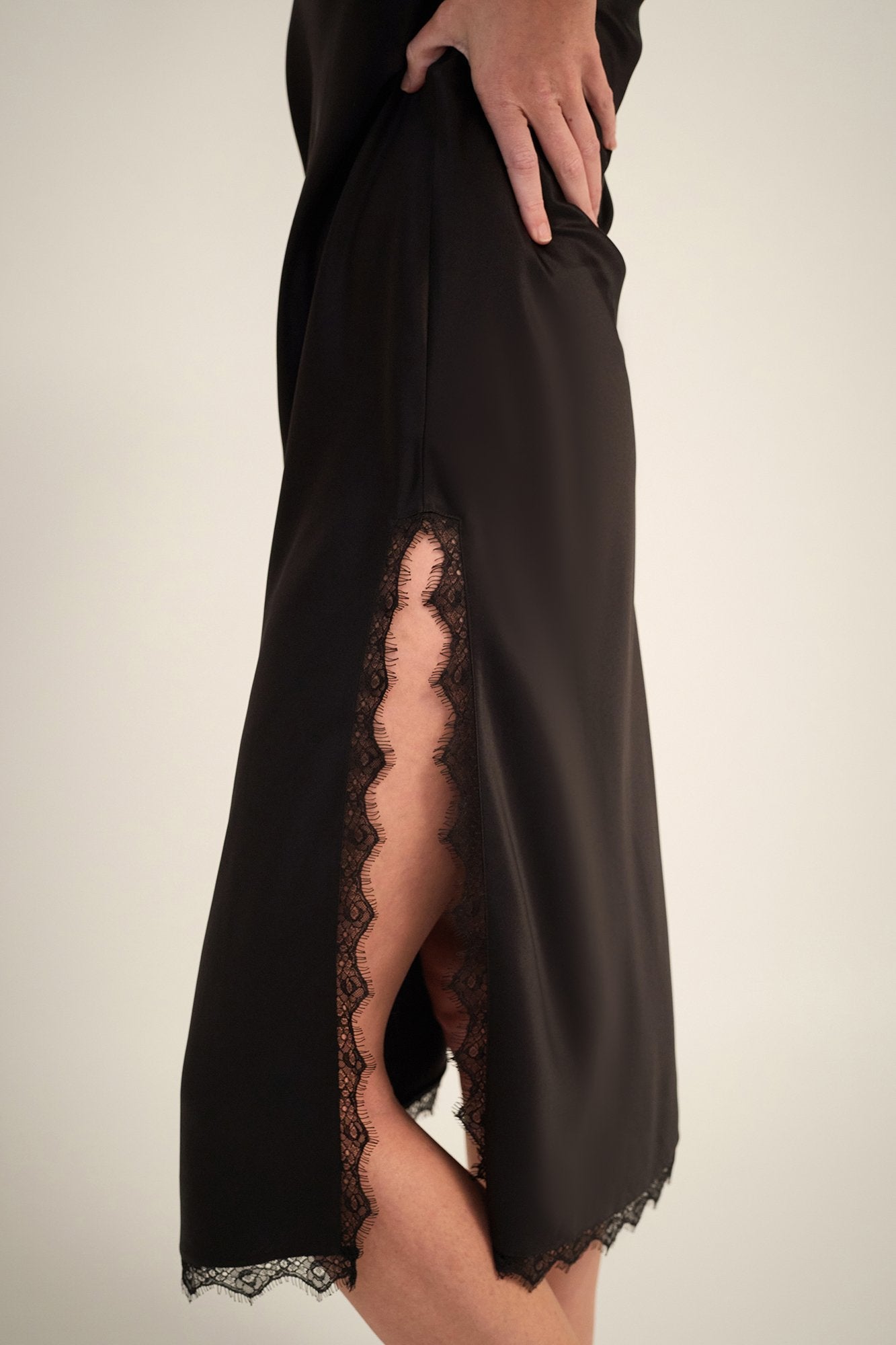 Aurora Silk Slip | Black