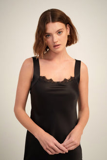 Aurora Silk Slip | Black