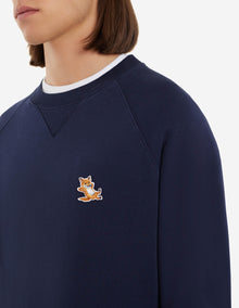 Unisex | Chillax Fox Patch Classic Cotton Fleece Sweatshirt | Navy