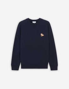 Unisex | Chillax Fox Patch Classic Cotton Fleece Sweatshirt | Navy