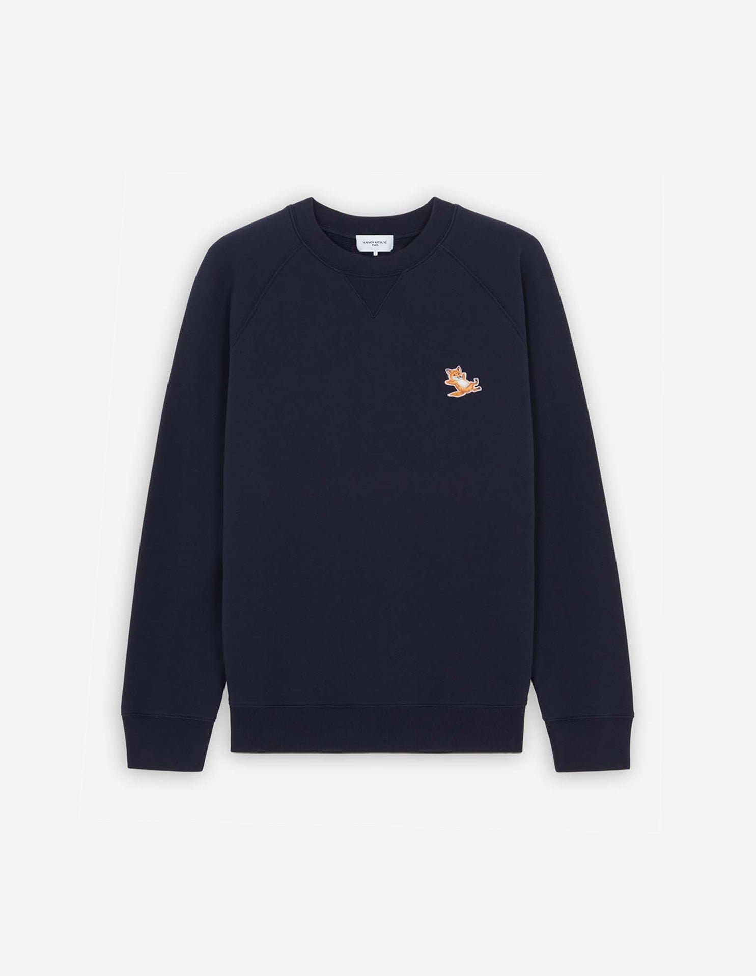 Unisex | Chillax Fox Patch Classic Cotton Fleece Sweatshirt | Navy