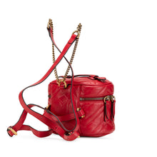 Gucci | Pre-Owned GG Marmont Round Matelasse Leather Backpack | Red