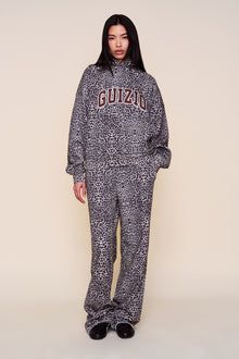 Womens | Drawstring Fleece Pant | Leopard