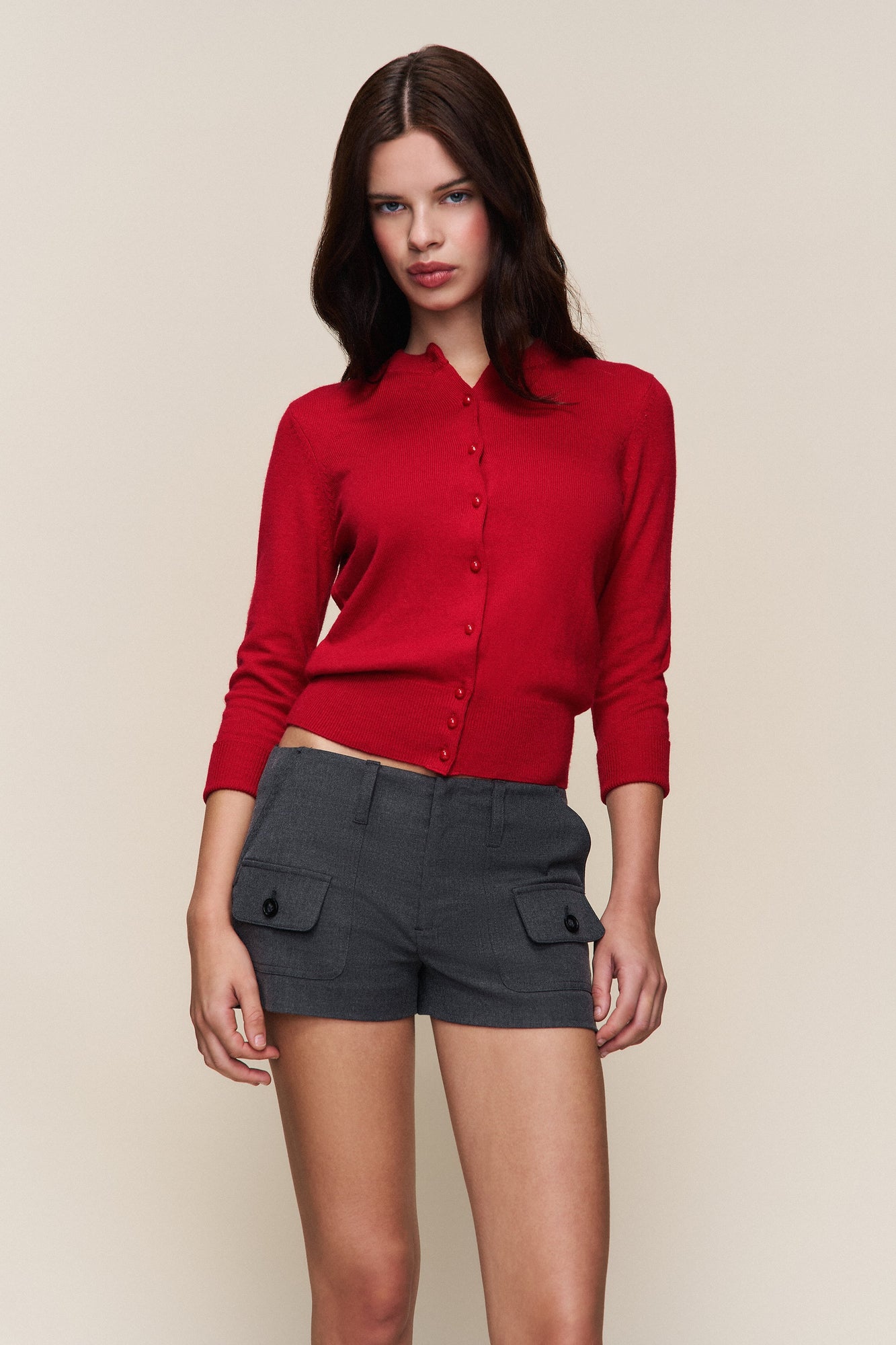 Womens | Emelie Wool Cardigan | Red Love