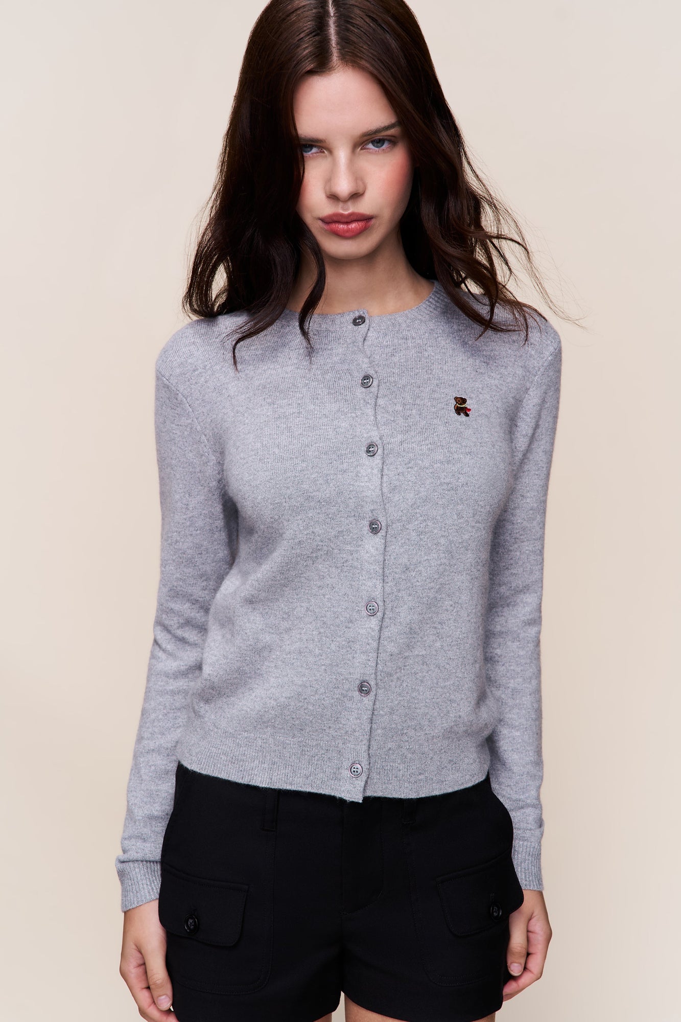 Womens | June Relaxed Wool Cardigan | Heather Grey