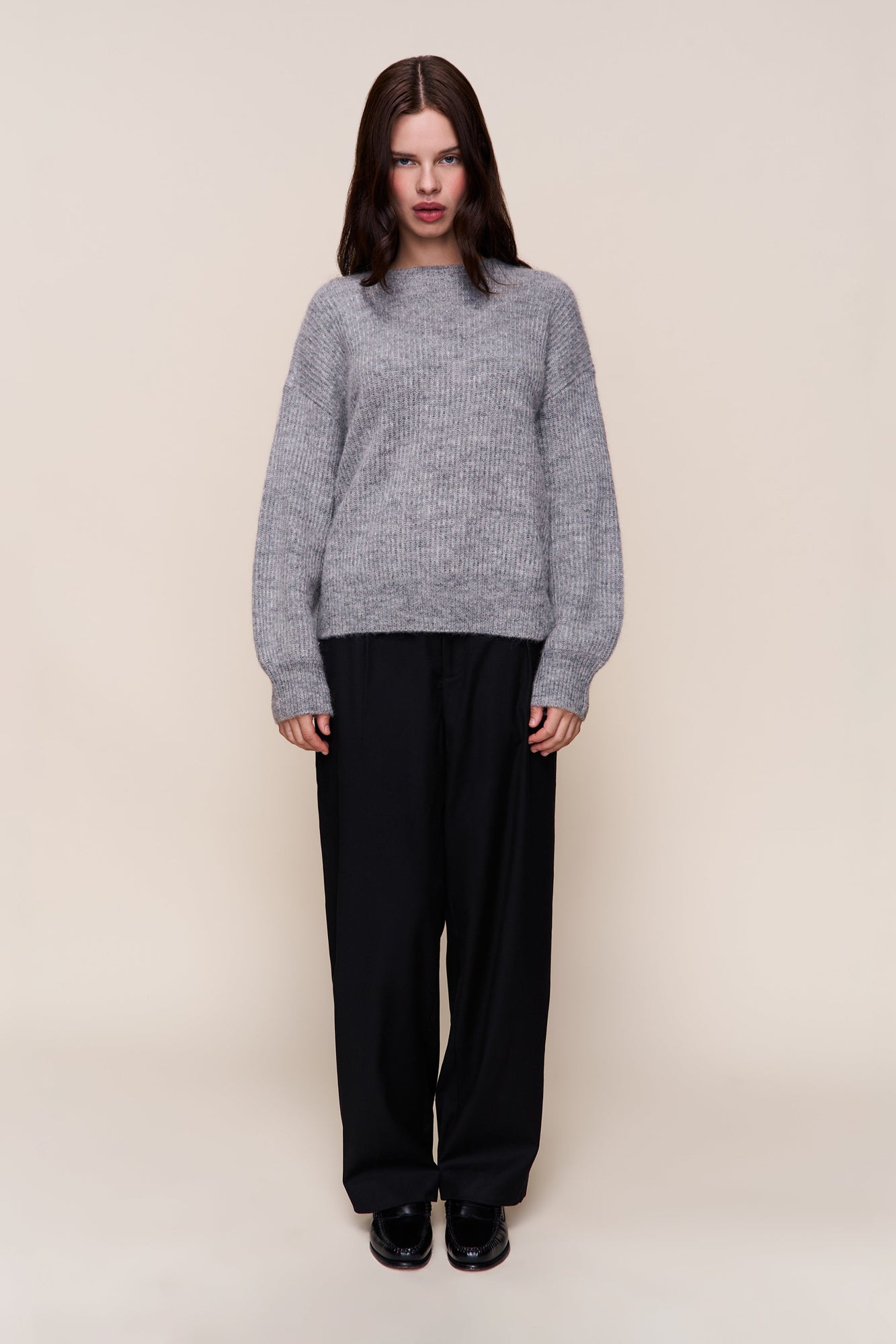 Womens | Bobbie Oversized Wool Jumper | Heather Grey