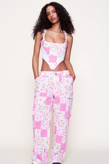 Womens | Adrian Patchwork Pant | Pink Multi Plaid