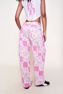 Womens | Adrian Patchwork Pant | Pink Multi Plaid