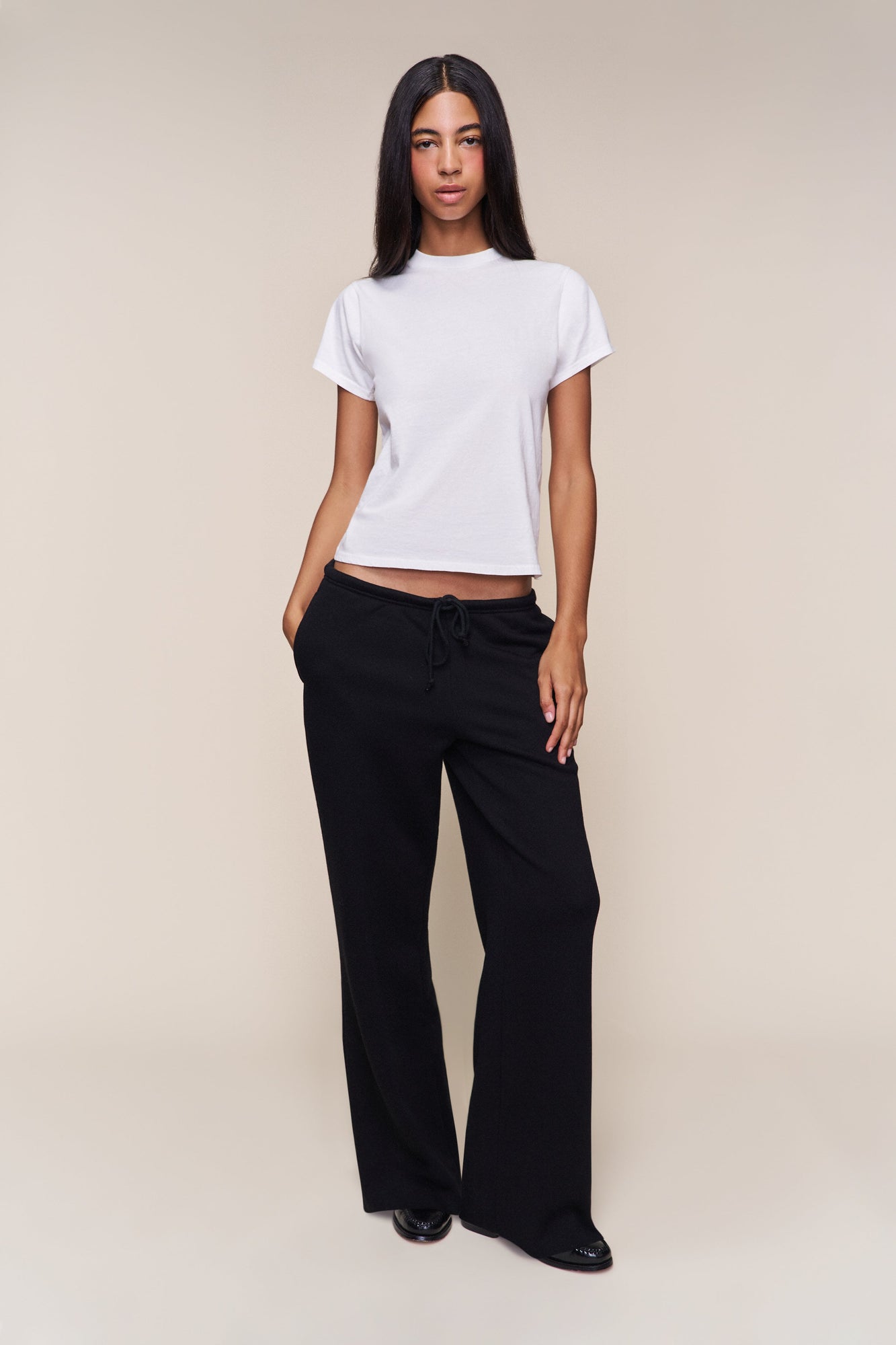 Womens | Drawstring Fleece Pant | Black