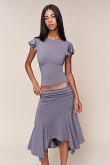 Womens | Soffiano Skirt | Charcoal