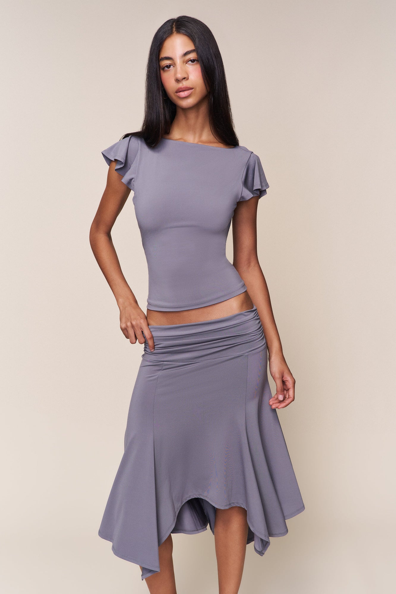 Womens | Soffiano Skirt | Charcoal