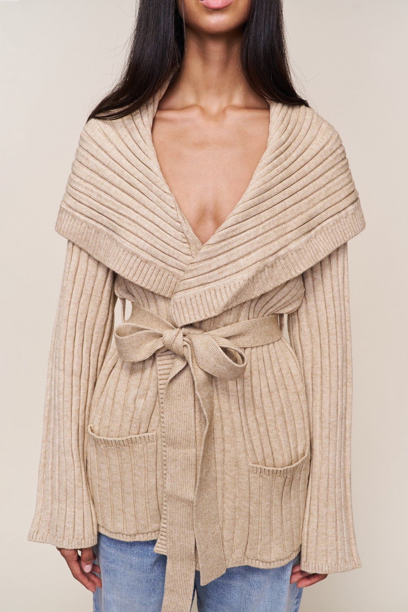 Womens | Tullia Slouchy Cardigan | Taupe