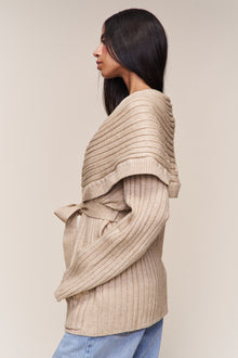Womens | Tullia Slouchy Cardigan | Taupe