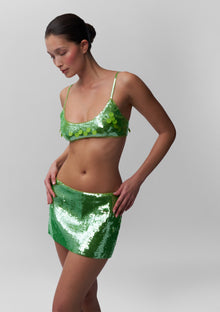 Womens | Sequin Mini Skirt | Martini Olive