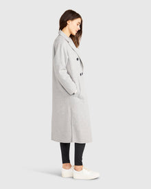 Women | Guestlist Wool Blend Oversized Double Breasted Coat | Grey Marle