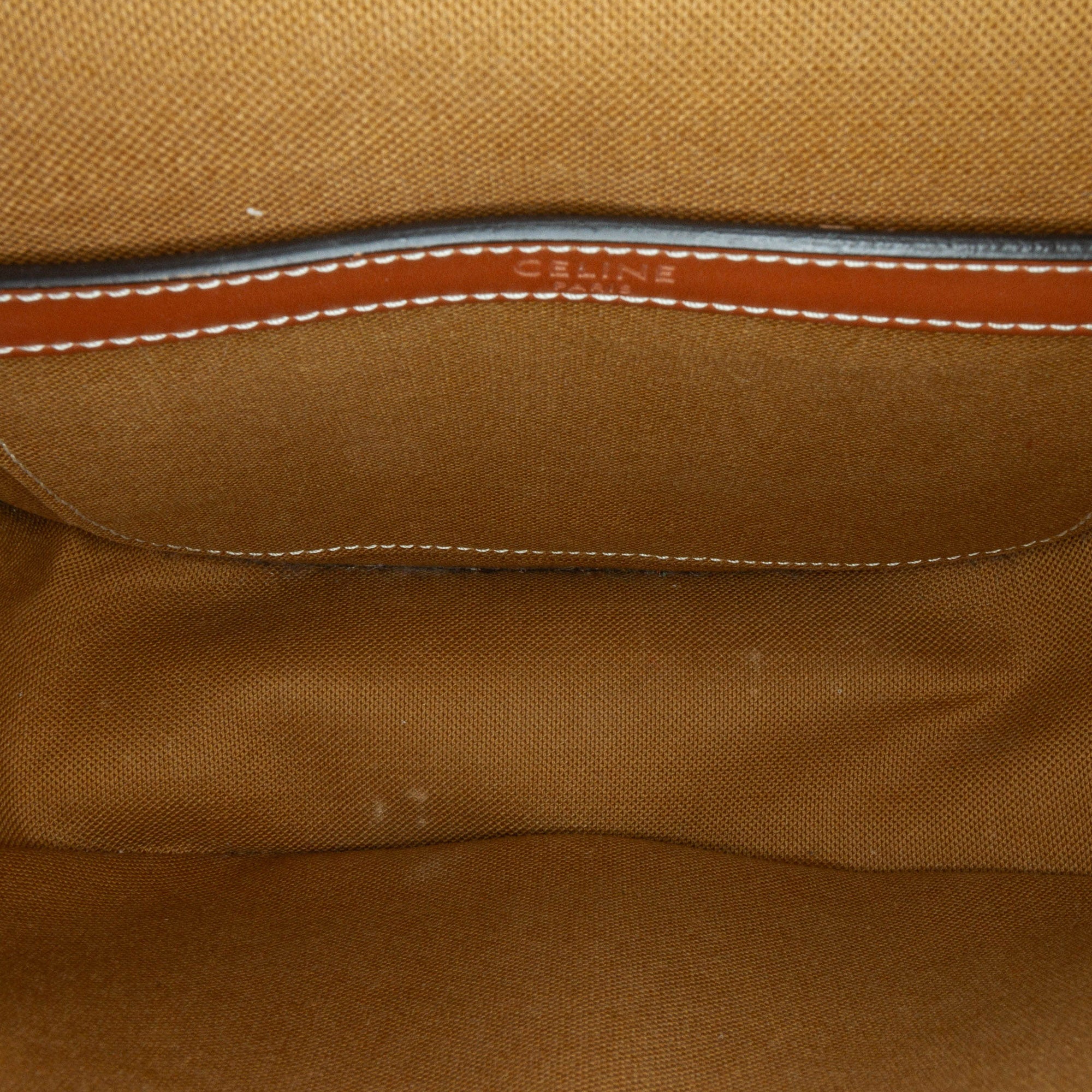 Celine | Pre-Owned Medium Triomphe Coated Canvas Folco Crossbody - I | Brown/Dark Brown