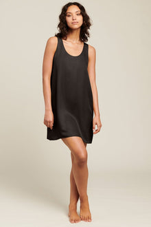 GINIA Washable Silk Chemise - Black