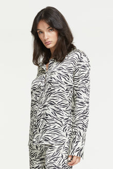 The Zafina Shirt in Brush Zebra Print by Ginia